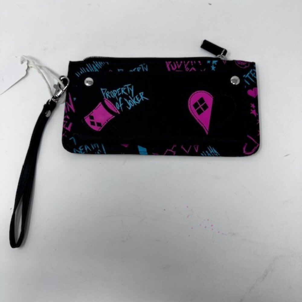 Harley Quinn Birds of Prey Property of Joker Neon Wallet Pouch NWT​​